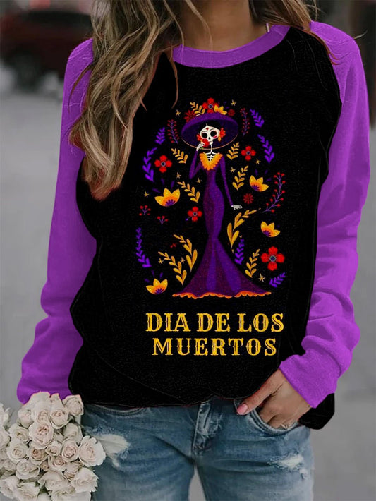 Women's DAY OF THE DEAD Print Track Sweatshirt