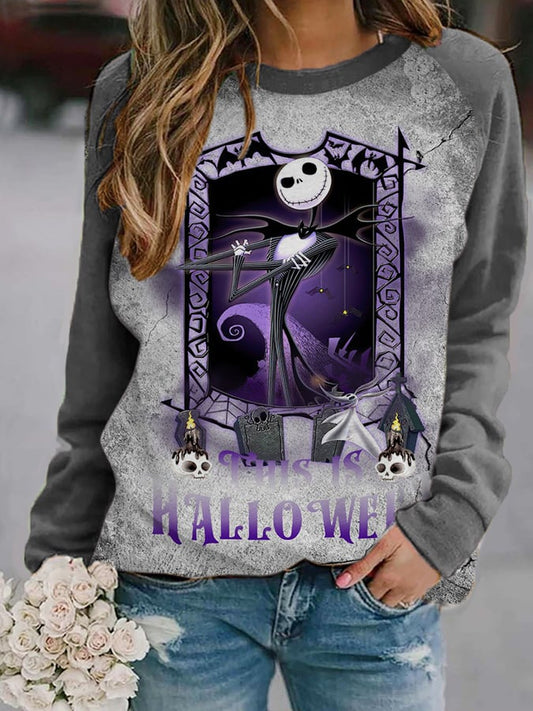 Women's This Is Halloween Jack Print Casual Sweatshirt