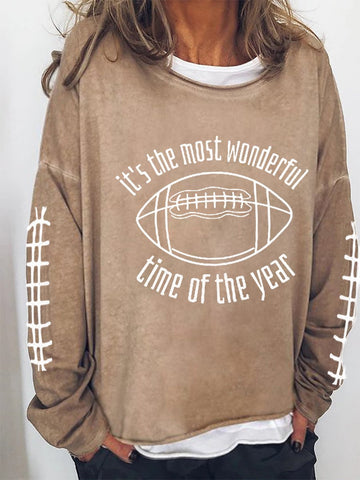 Women's Football It's The Most Wonderful Time of The Year Print T-Shirt