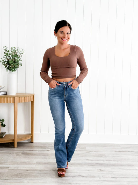 💥LAST DAY 49% OFF👖Holy Grail Bootcut Jeans with Tummy Control