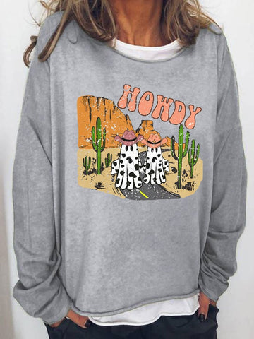 Women's Howdy Casual Printed Sweater