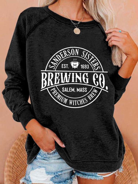 Women's Sanderson Sisters Brewing Co Print Casual Sweatshirt