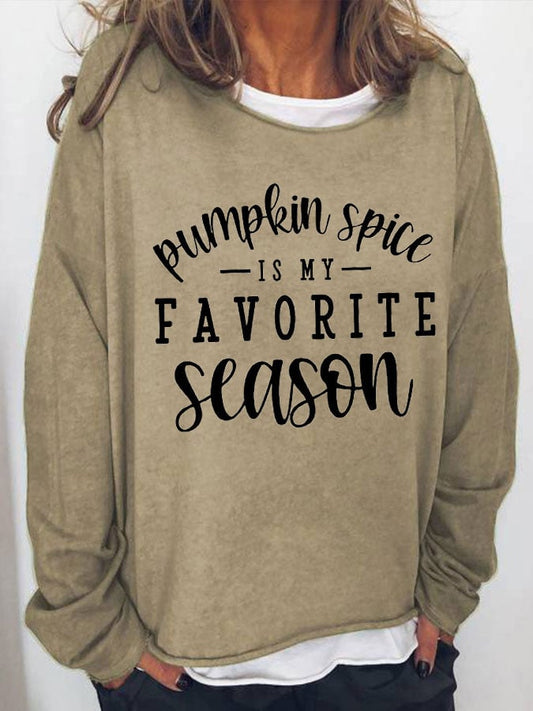 Women's Pumkin Is My Favorite Season Casual Printed Sweater