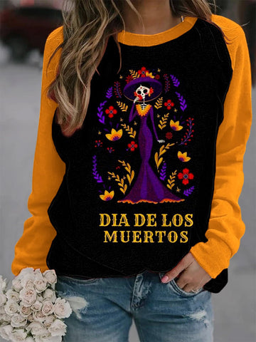 Women's DAY OF THE DEAD Print Track Sweatshirt