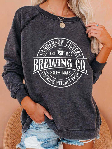 Women's Sanderson Sisters Brewing Co Print Casual Sweatshirt